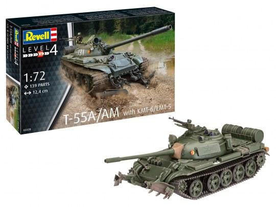 Revell of Germany 1/72 T-55A/AM Soviet MBT w/Plow 3328